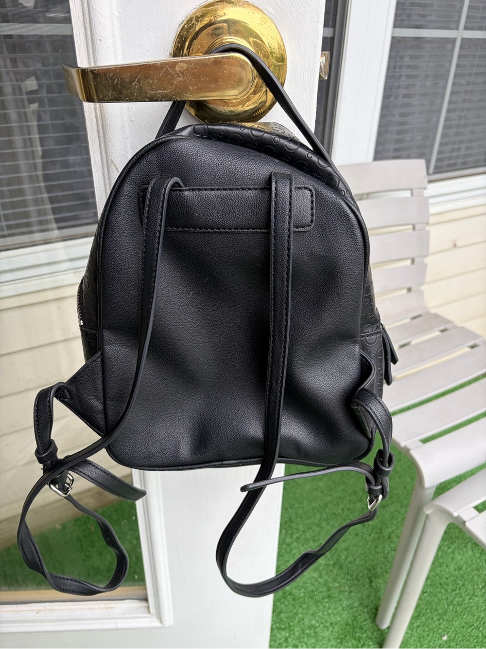 GUESS Black Embossed Logo Mini Backpack - Picture 2 of 3